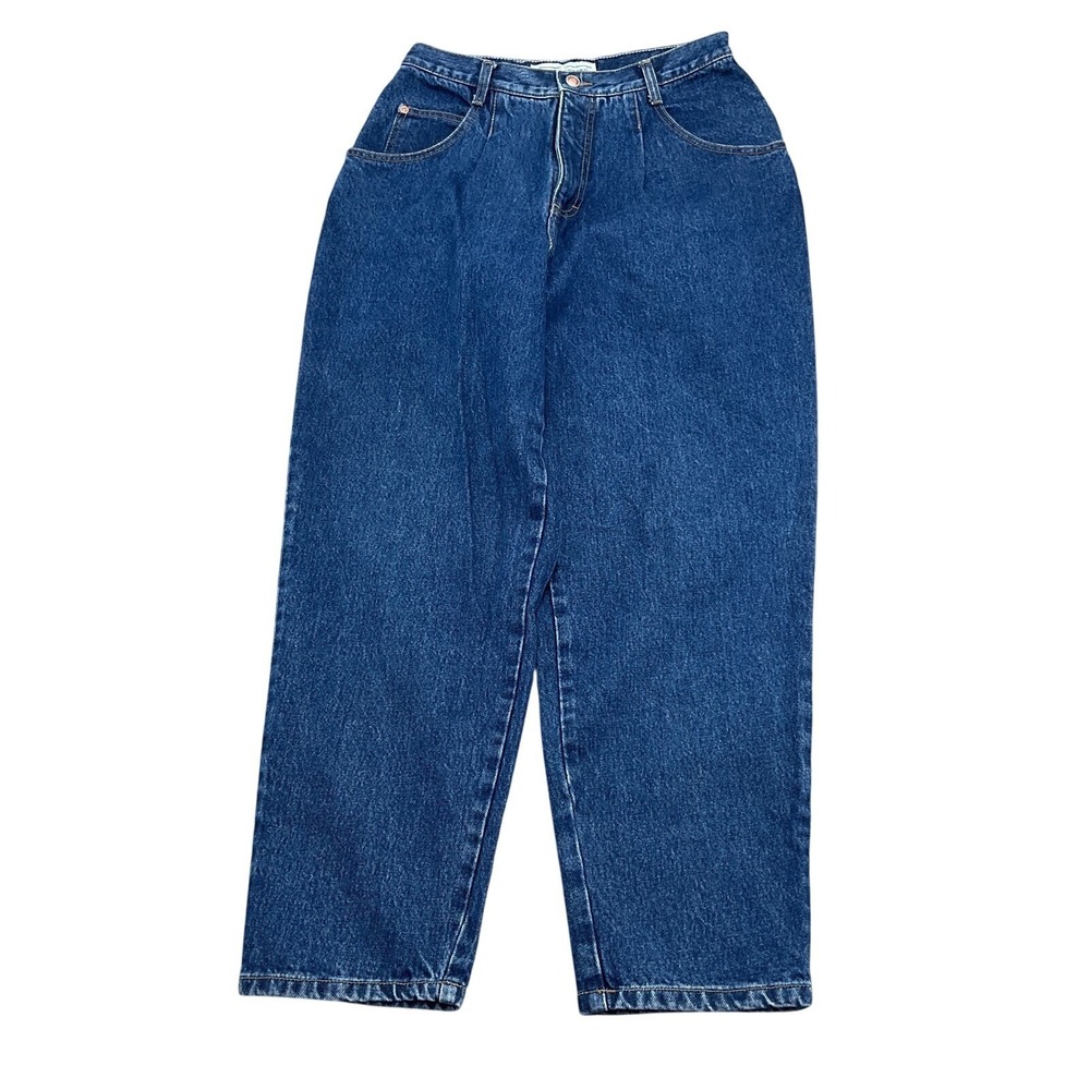 Gloria Vanderbilt Jeans Women 14Petite Blue Cotton High Rise Taper Leg Mom VTG